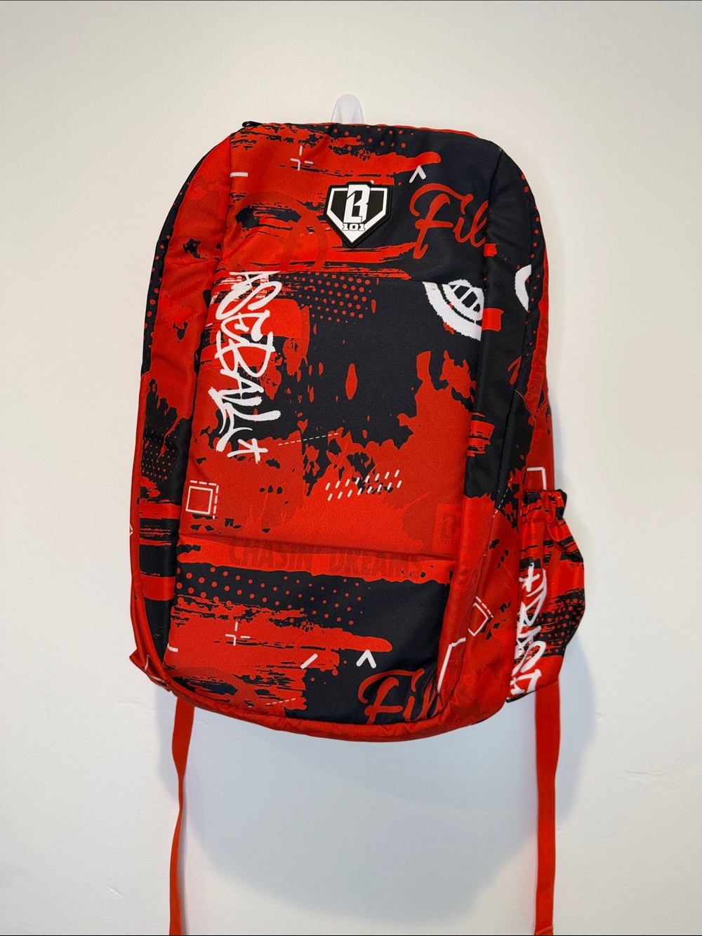 Baseball Lifestyle 101 Red & Black Graphic Backpack (like new)